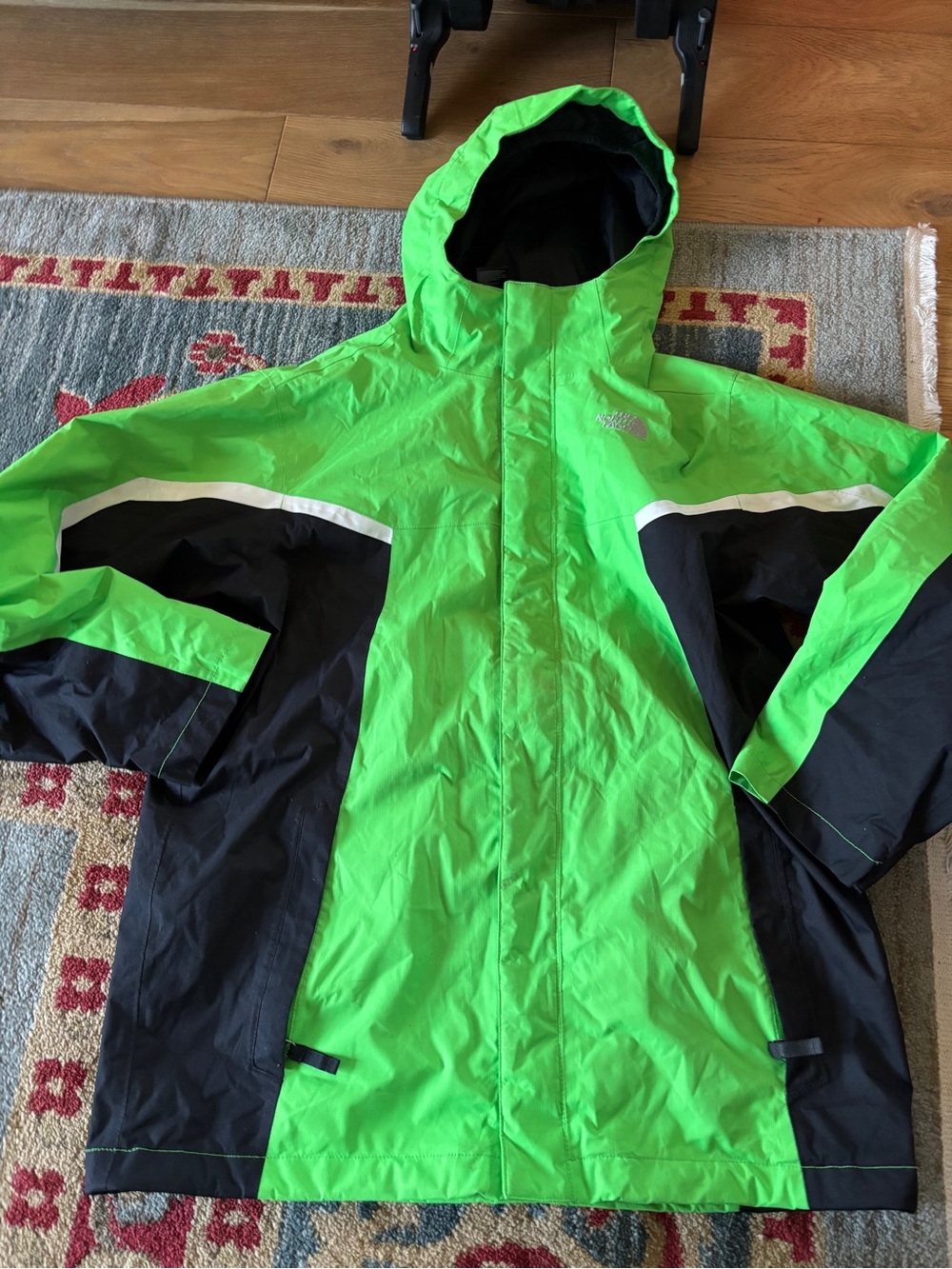 The north face waterproof shell boys xl 14/16 neon green